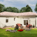 Modèle LISBONE à Bergerac : maison en L avec 3 chambres, garage et grande parcelle