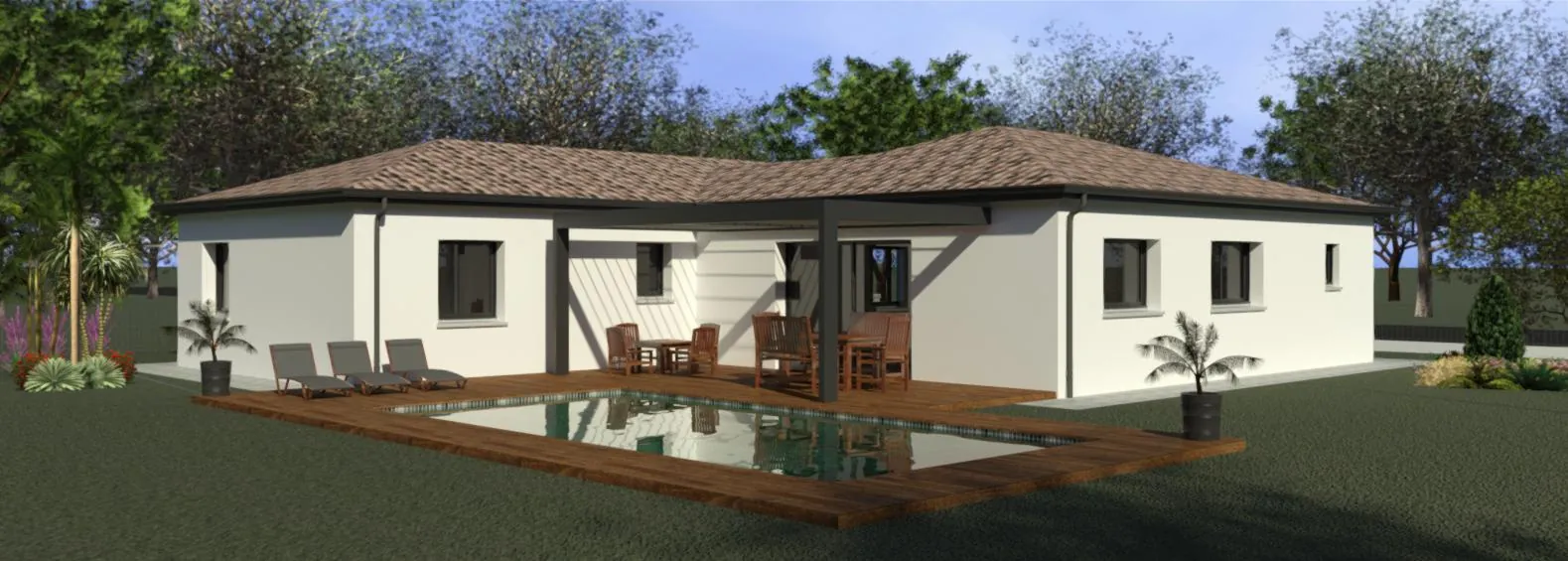 Villa neuve RE 2020 de plain-pied à Labarthe-sur-Lèze - 95 m² avec 4 chambres 
