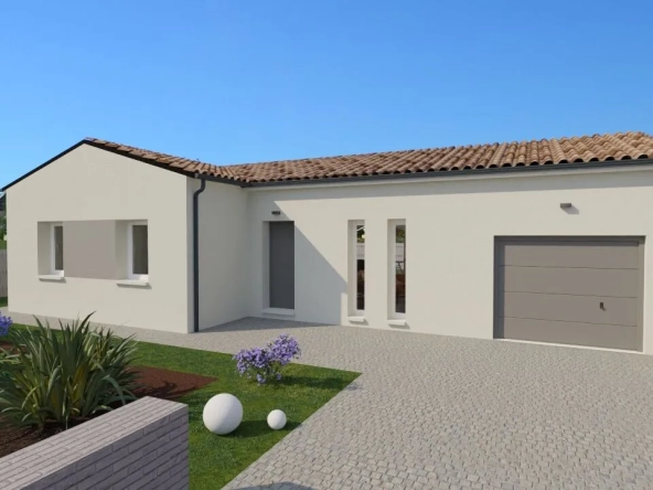Maison moderne Ibiza de 92 m² à Thuré, 3 chambres et garage, norme RE2020