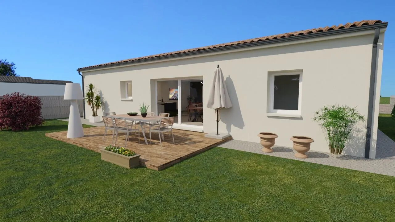 Maison moderne Ibiza de 92 m² à Thuré, 3 chambres et garage, norme RE2020 