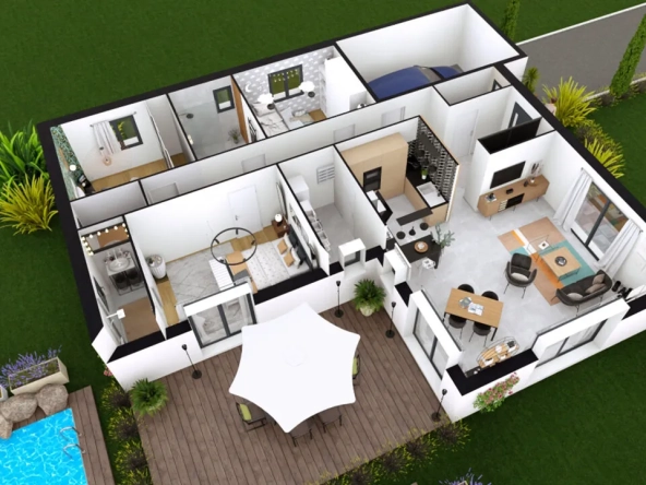 Construction de maison neuve de 100 m² à Gamarde avec personnalisation