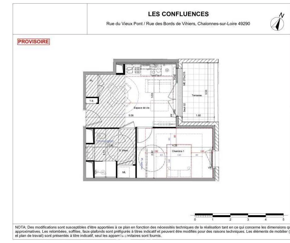 Appartement neuf de 35 m² à Chalonnes-sur-Loire avec terrasse et parking 