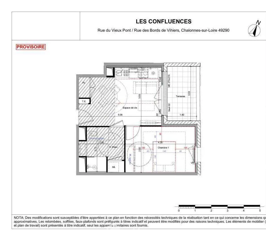 Appartement neuf de 35 m² à Chalonnes-sur-Loire avec terrasse et parking 