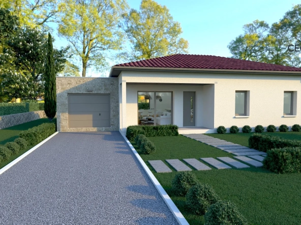 Projet de maison neuve de 83 m² à Sensée-les-Mâcon avec garage et terrasse