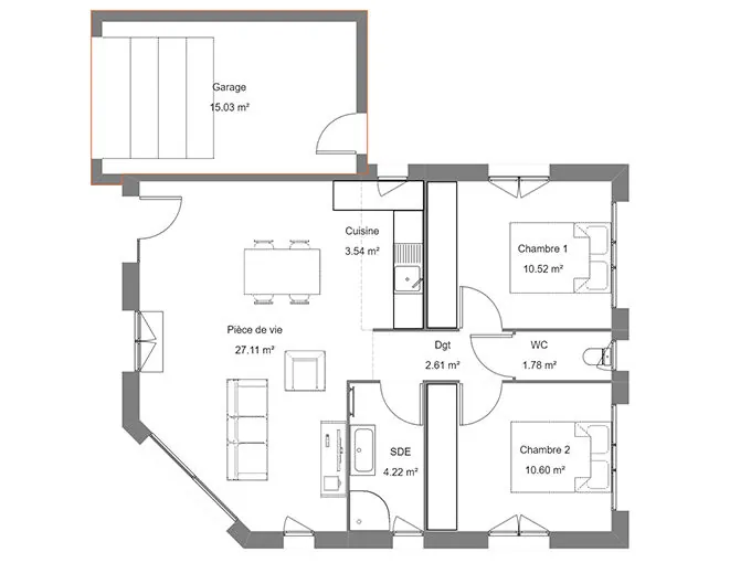 Maison neuve de 60 m² avec jardin à Carcares Sainte Croix, proche Dax et Mont-de-Marsan 
