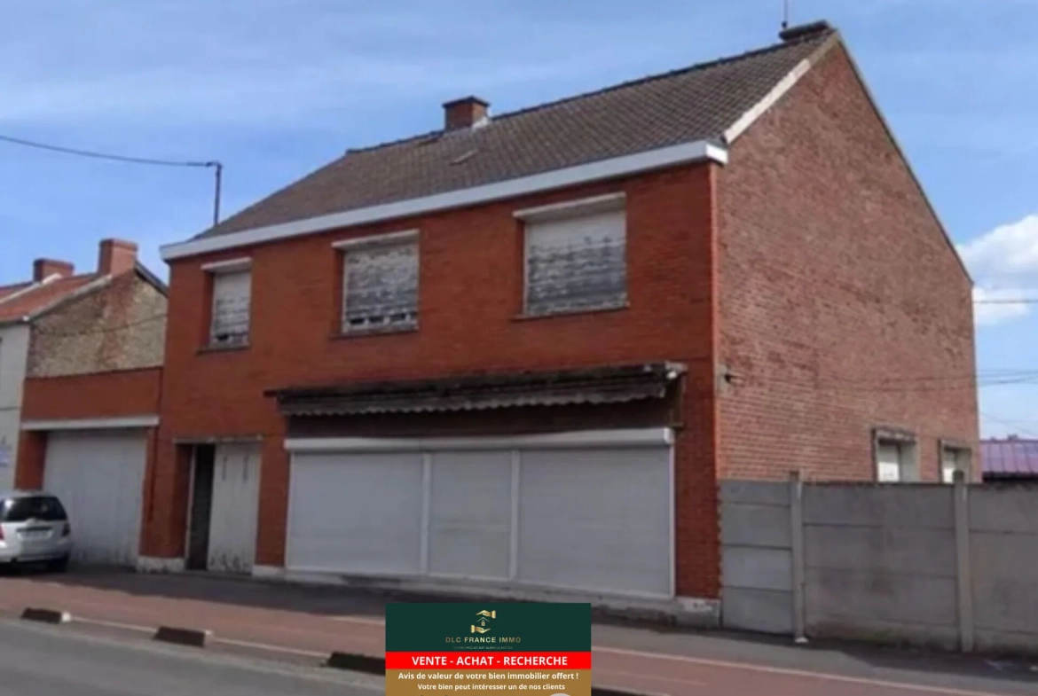 Maison à vendre à Vieux-Condé proche frontière belge avec terrain et garages 