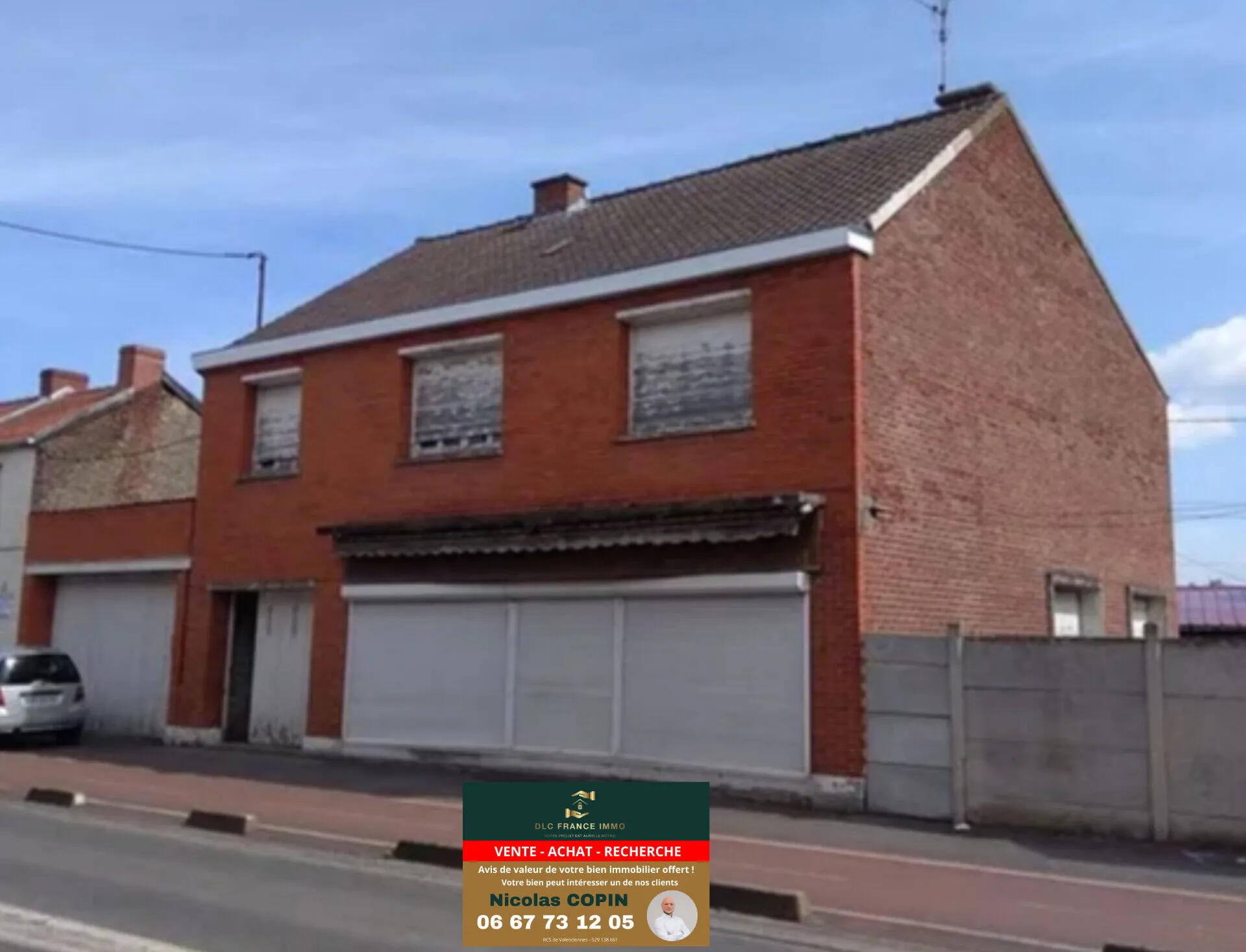 Maison à vendre à Vieux-Condé proche frontière belge avec terrain et garages 