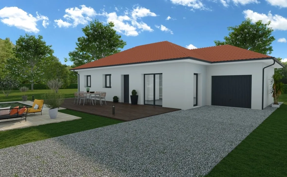 Maison neuve à construire à Vézeronce-Curtin - 90 m² avec 3 chambres et garage 
