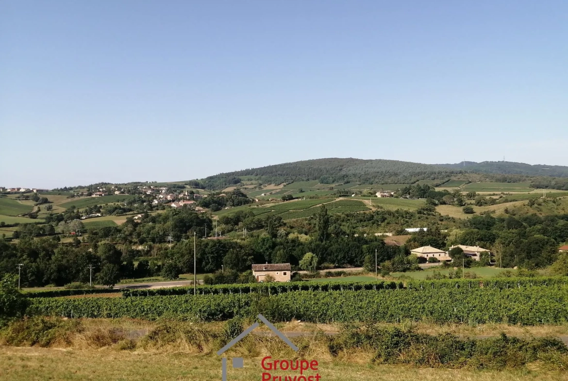 Terrain constructible hors lotissement avec belle vue près de Mâcon 