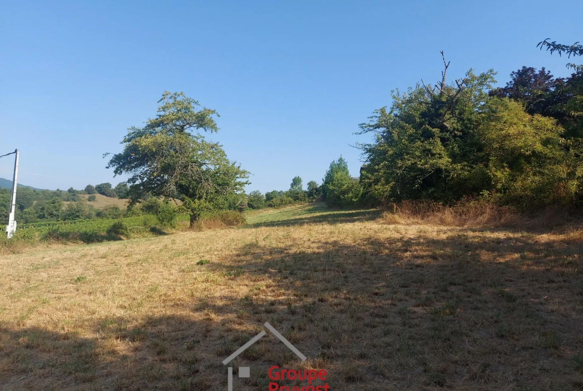 Terrain constructible hors lotissement avec belle vue près de Mâcon 