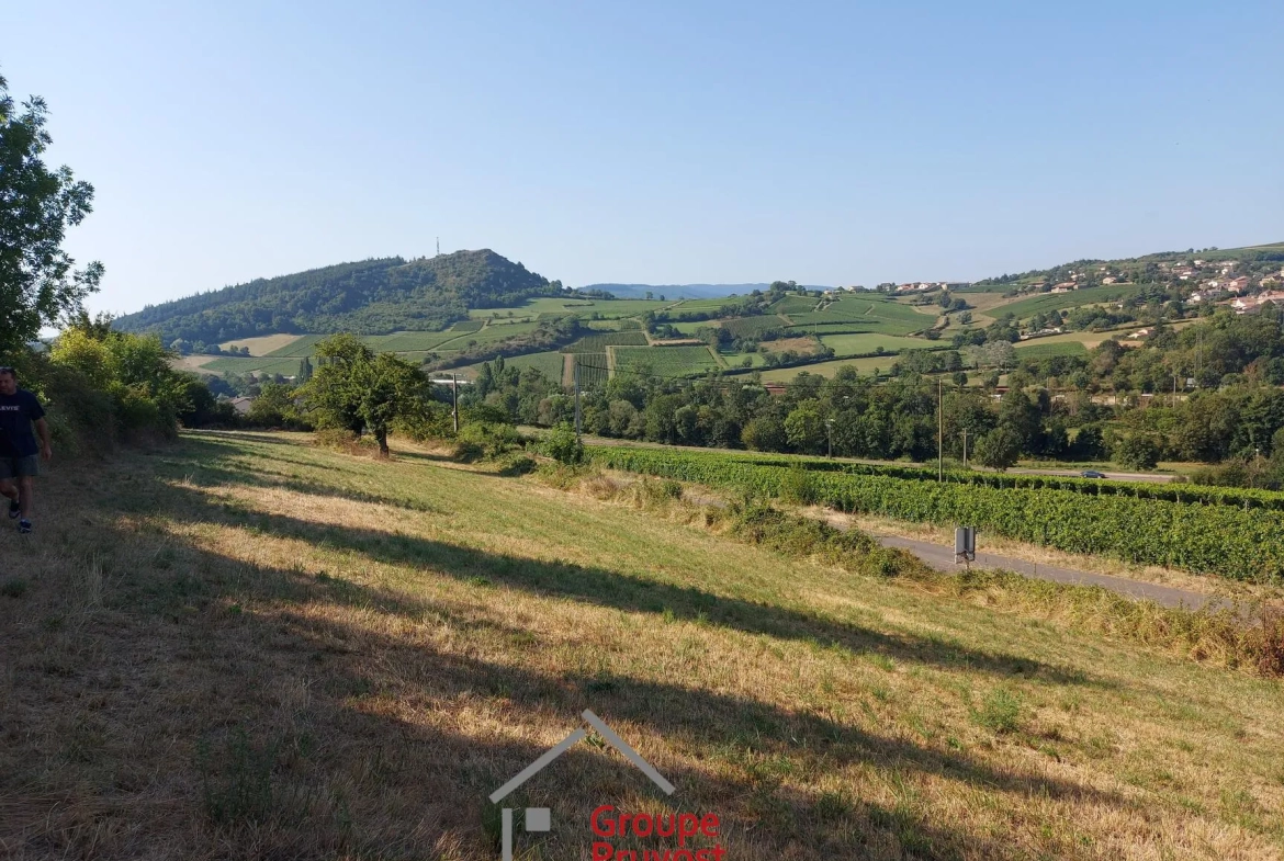 Terrain constructible hors lotissement avec belle vue près de Mâcon 