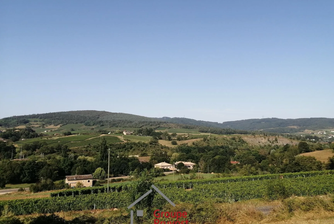 Terrain constructible hors lotissement avec belle vue près de Mâcon 