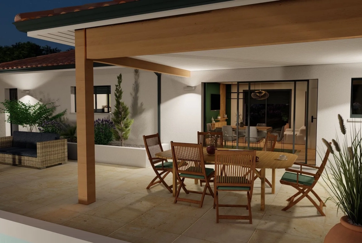 Maison neuve 3 chambres avec terrasse couverte et garage à Laluque 