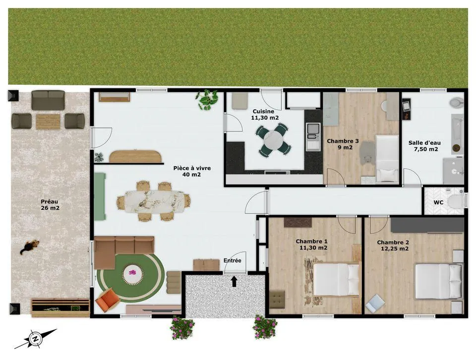 Belle maison de plain-pied de 101 m² à Saint-Pardoux avec garage et terrasse 