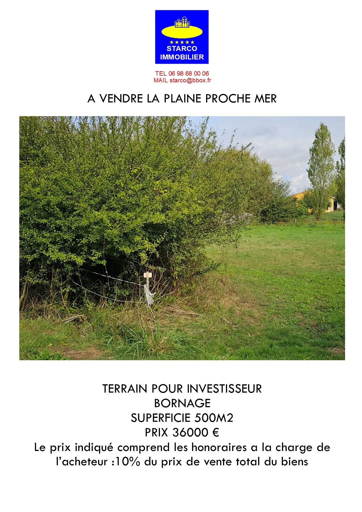 Terrain à vendre à La Plaine-sur-Mer proche de la mer 