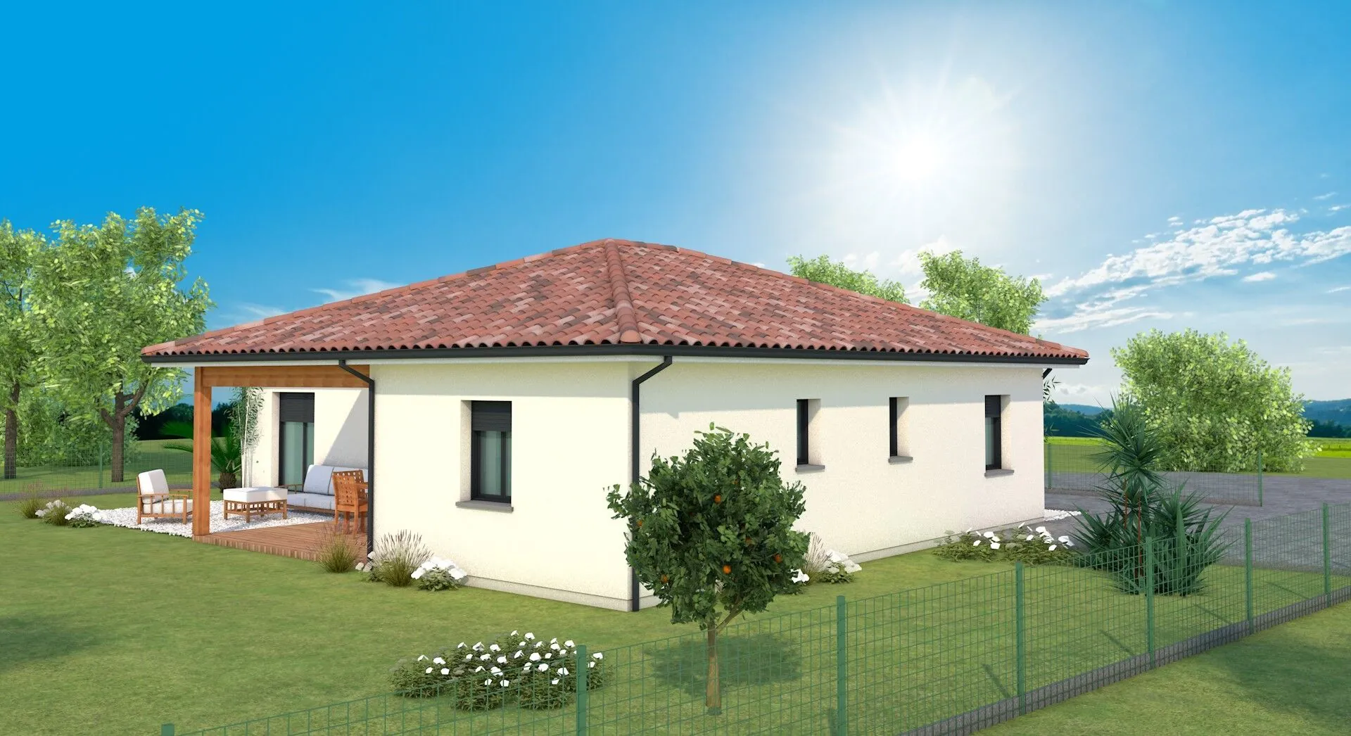 Constructeur maison neuve à Carcares Sainte Croix avec 3 chambres et garage 
