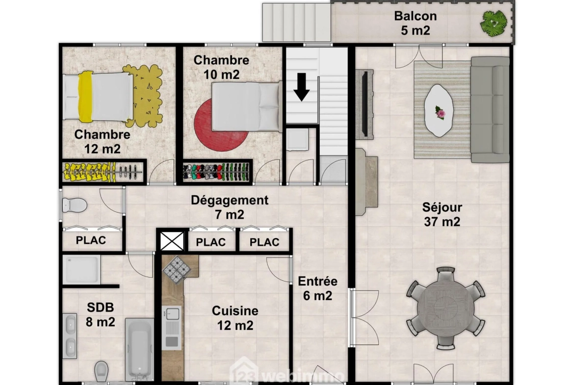 Maison plain-pied avec sous-sol à Bignoux sur terrain de 2187 m² 