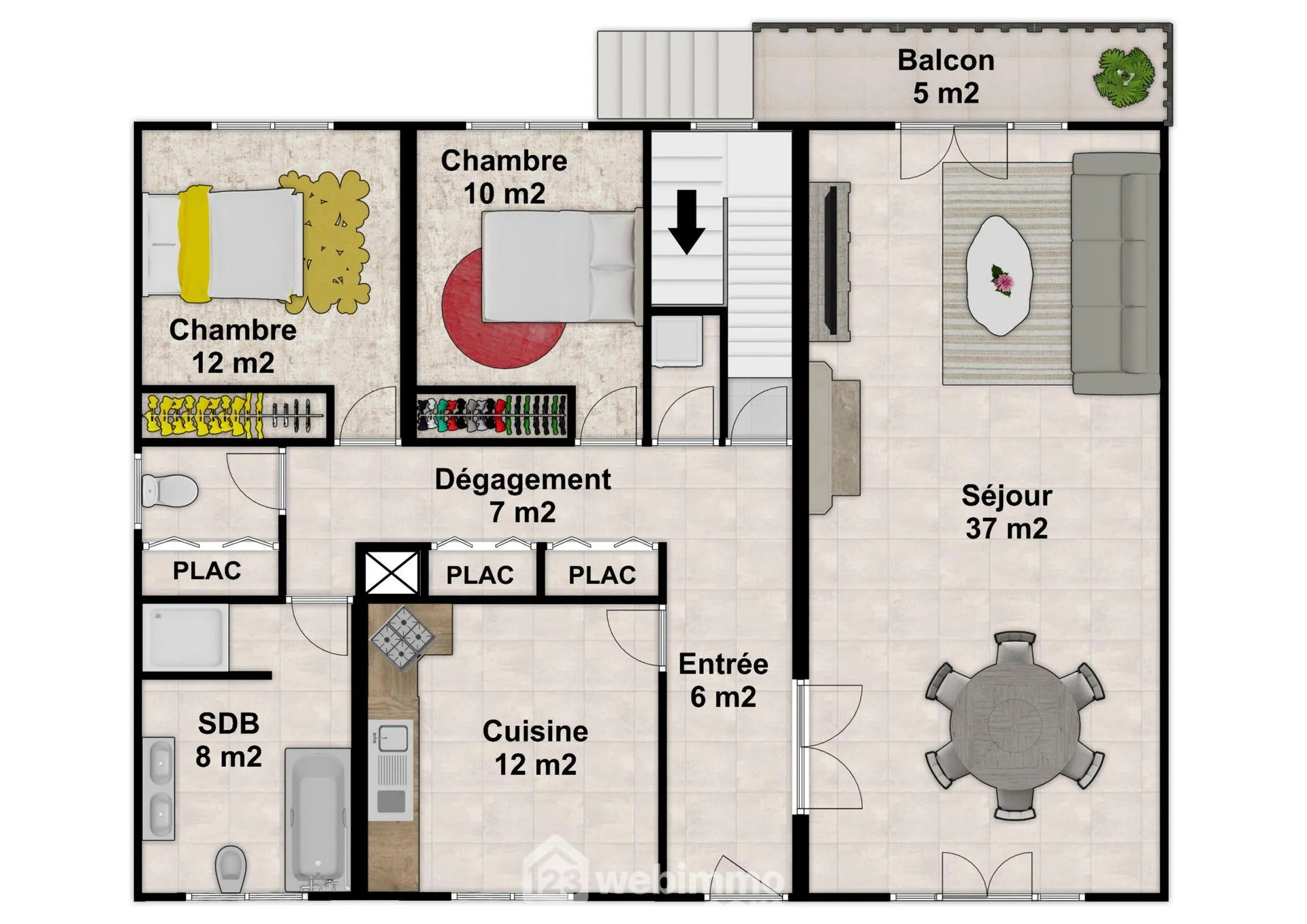 Maison plain-pied avec sous-sol à Bignoux sur terrain de 2187 m² 