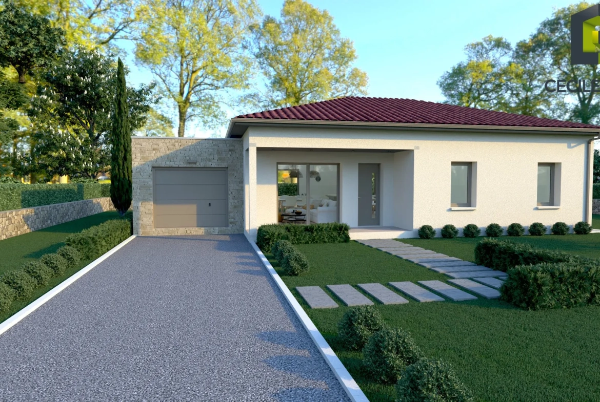 Projet de maison neuve à Saint Georges de Reneins - 600 m² terrain, 93 m² habitables 