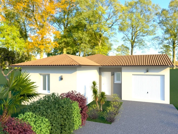 Maison moderne à Orthevielle avec 3 chambres, grand séjour lumineux et garage