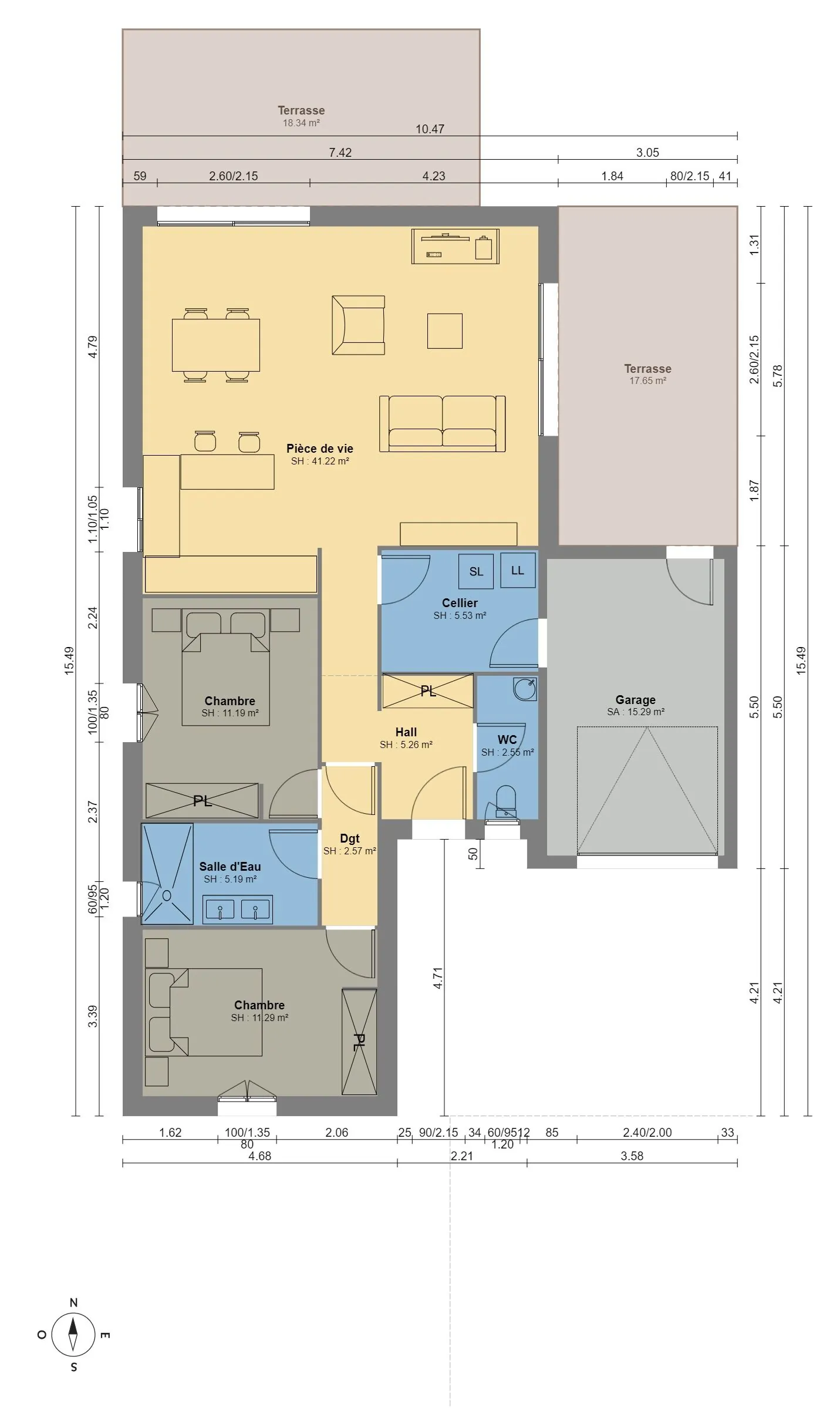 Maison moderne à Orthevielle avec 3 chambres, grand séjour lumineux et garage 