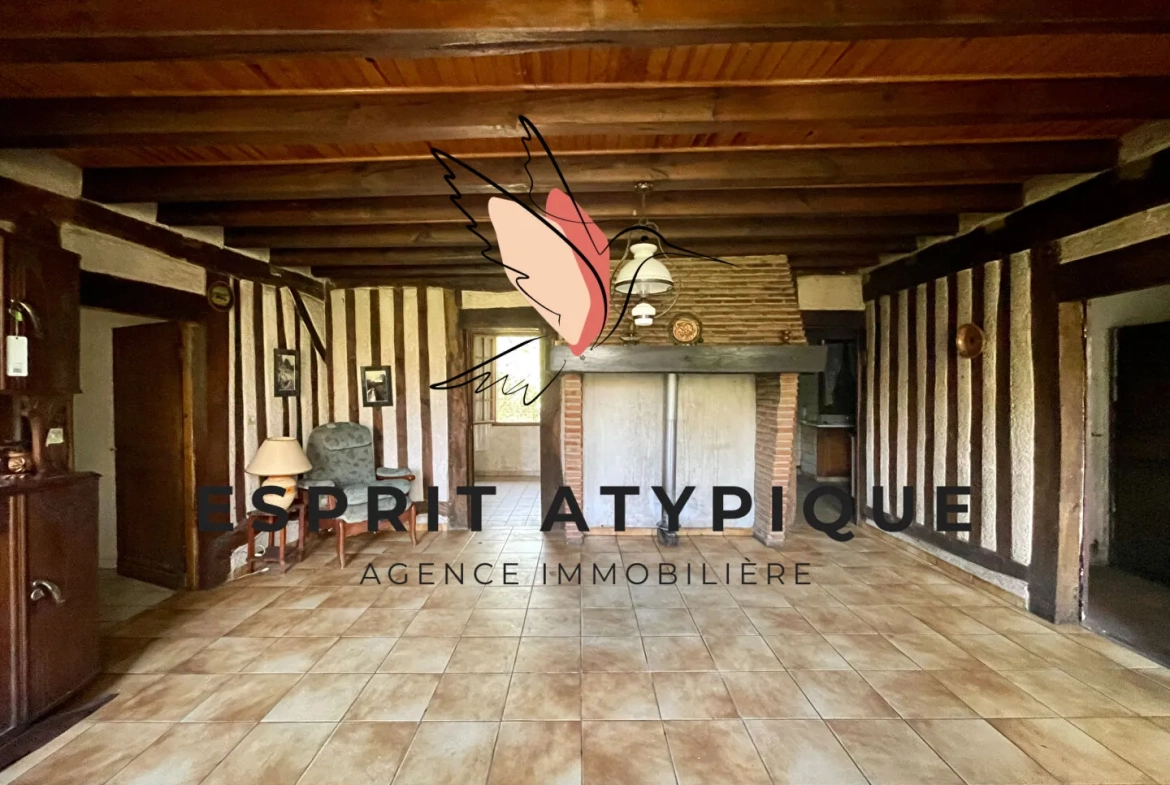 Maison authentique à rénover avec grand airial en Landes à Solférino 