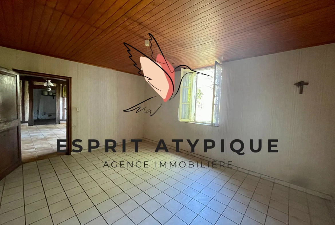 Maison authentique à rénover avec grand airial en Landes à Solférino 