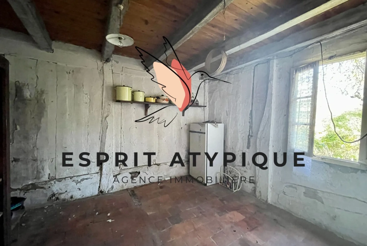 Maison authentique à rénover avec grand airial en Landes à Solférino 