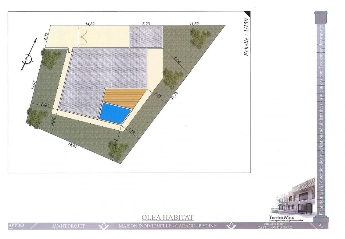 Terrain constructible de 574m² à vendre à Castillon du Gard – secteur résidentiel 