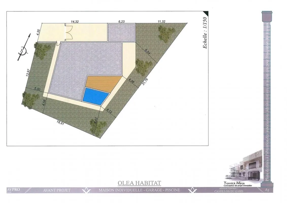 Terrain constructible de 574m² à vendre à Castillon du Gard – secteur résidentiel 