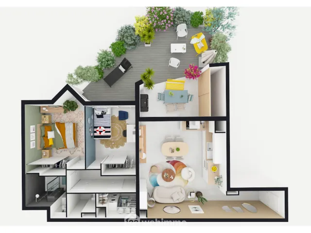 Appartement Type 3 de 64m² avec terrasse à Marseille, proximité Calanques 