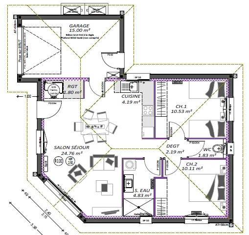 Maison neuve 2 chambres avec garage à Linxe près de l’océan 