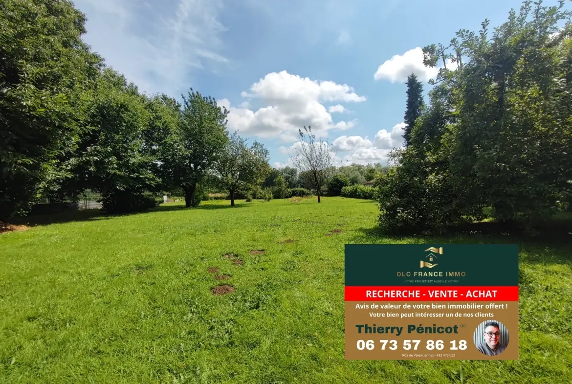 Très beau terrain constructible de 1200 m² à Vieux-Reng, proche Maubeuge 