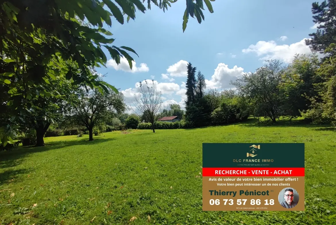 Très beau terrain constructible de 1200 m² à Vieux-Reng, proche Maubeuge 