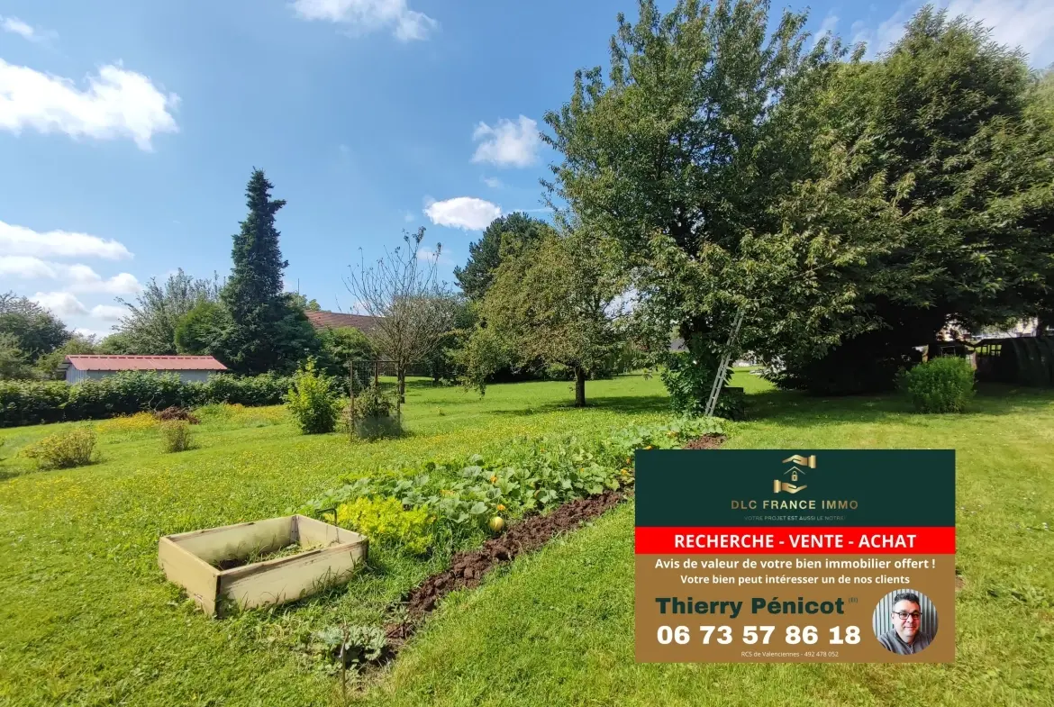 Très beau terrain constructible de 1200 m² à Vieux-Reng, proche Maubeuge 