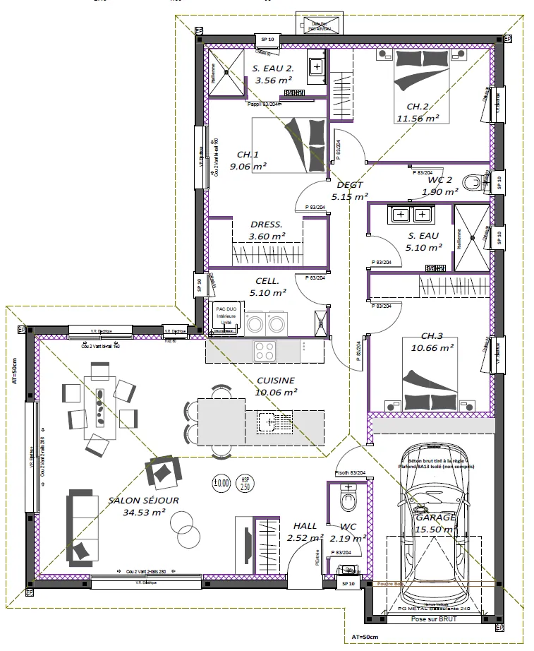 Maison neuve 3 chambres avec garage à Candresse - Projet clé en main 