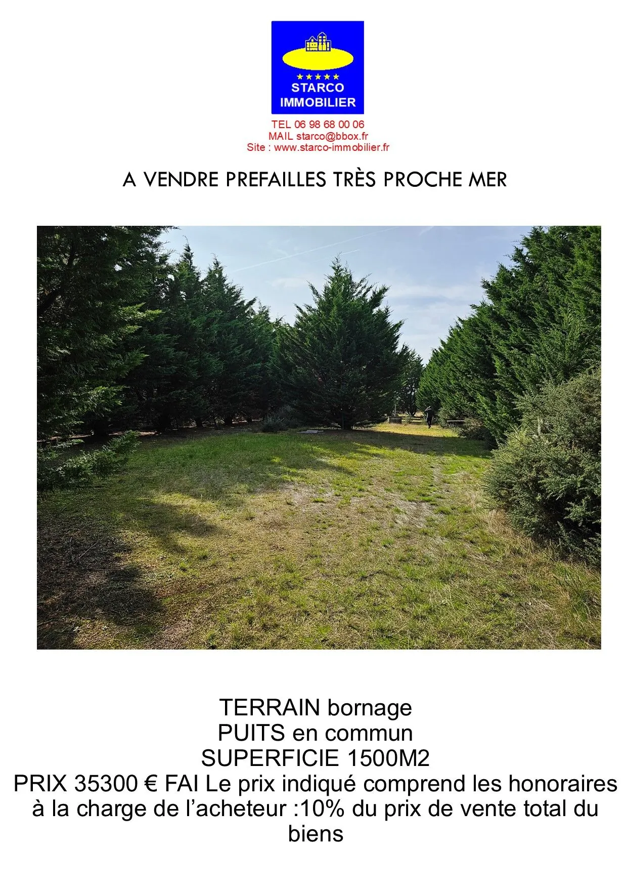 Terrain de 1500 m² à Préfailles près de la mer à vendre pour 28 750 € 