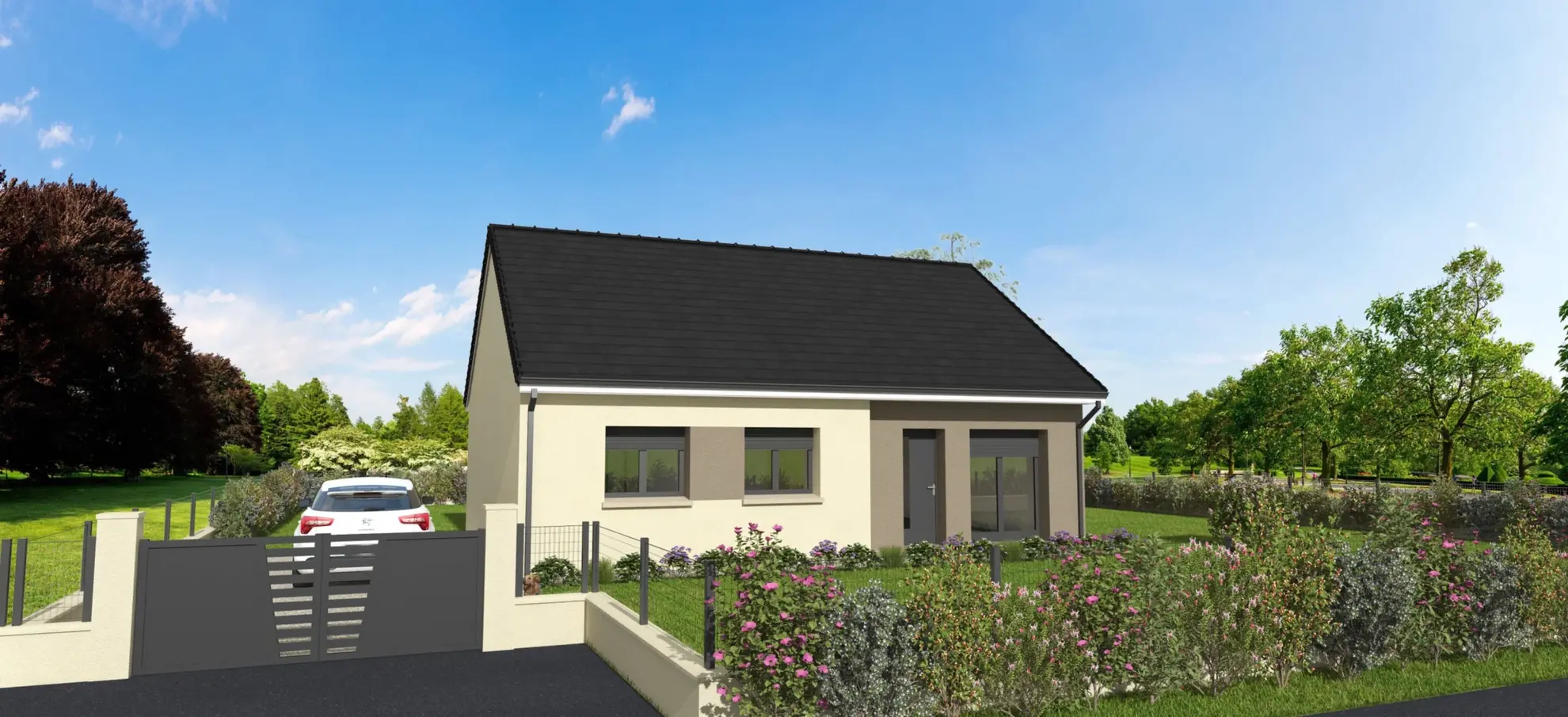 Maison moderne de plain-pied 80 m² avec combles aménageables à Saint-Lyé-la-Forêt 