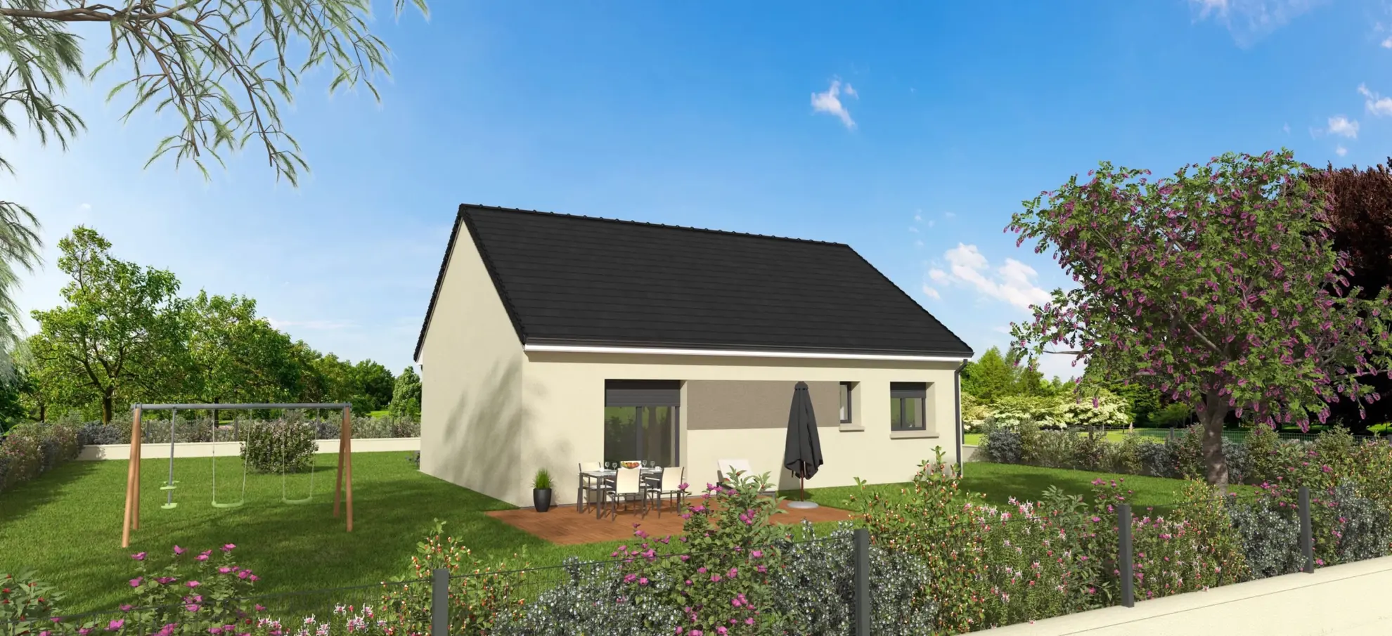 Maison moderne de plain-pied 80 m² avec combles aménageables à Saint-Lyé-la-Forêt 