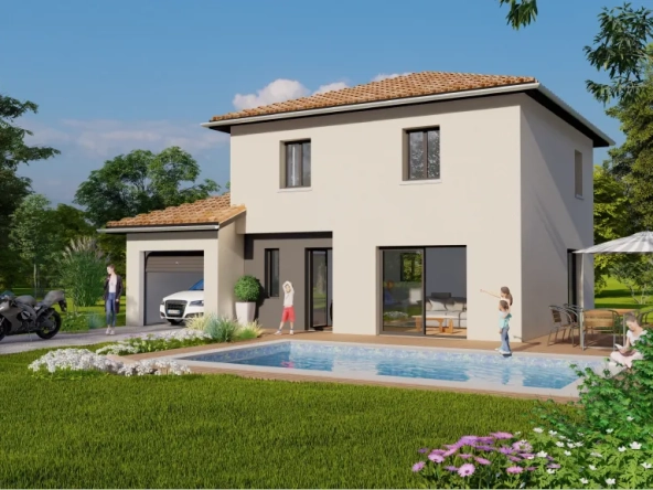 Projet de maison moderne à Crottet sur terrain de 500m² avec 3 chambres et garage