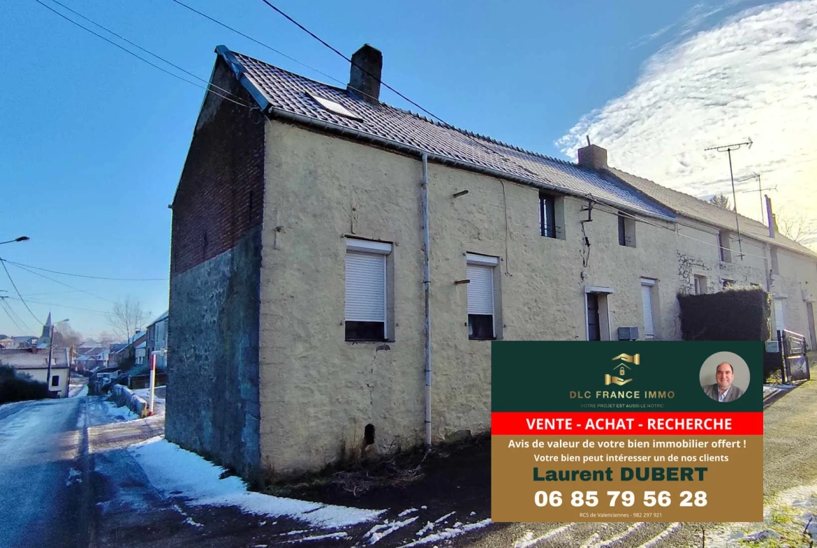 Maison à rénover en pierre à Bachant (59138) avec jardin non attenant 