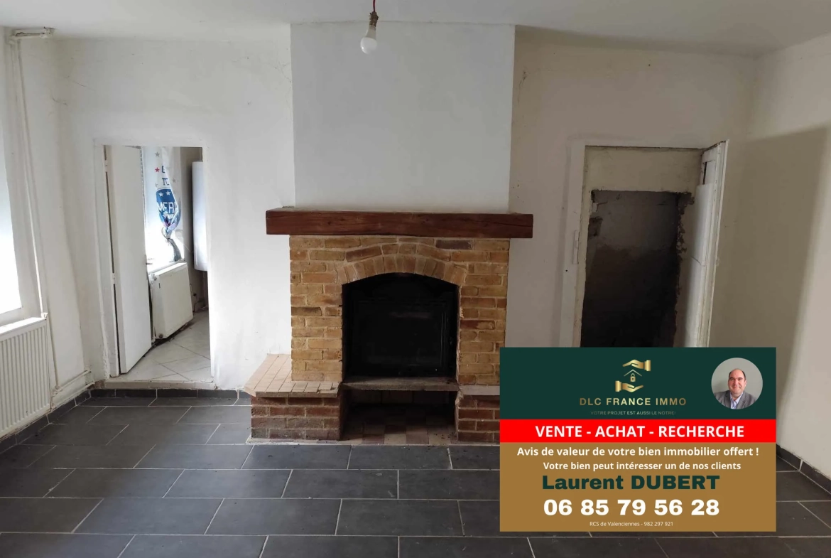 Maison à rénover en pierre à Bachant (59138) avec jardin non attenant 