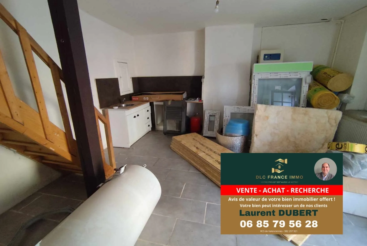 Maison à rénover en pierre à Bachant (59138) avec jardin non attenant 