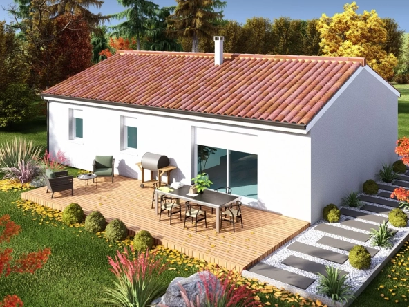 Maison 3 chambres avec terrain de 1600 m² à Faux, prix à partir de 172 500 €