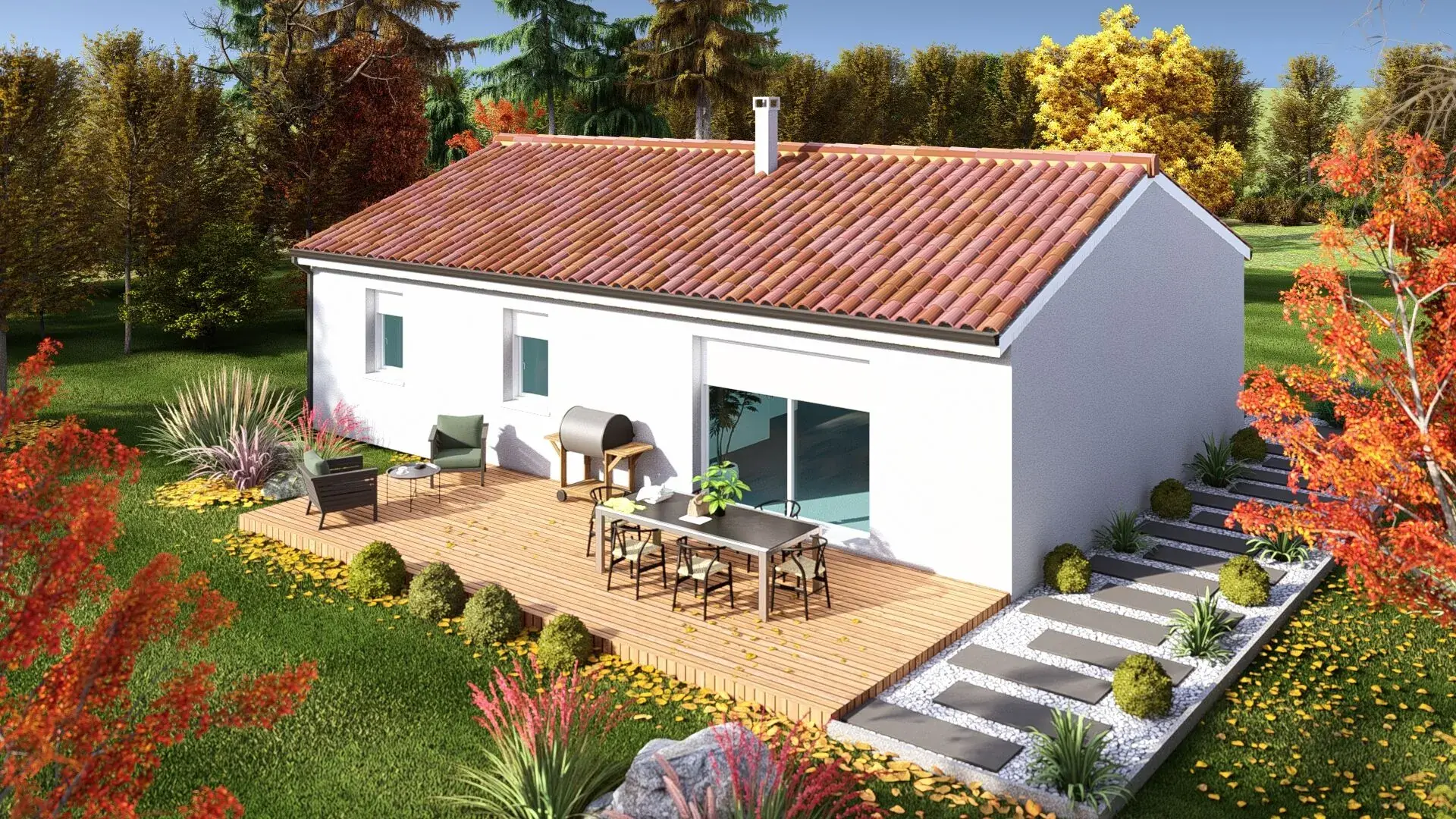 Maison 3 chambres avec terrain de 1600 m² à Faux, prix à partir de 172 500 € 