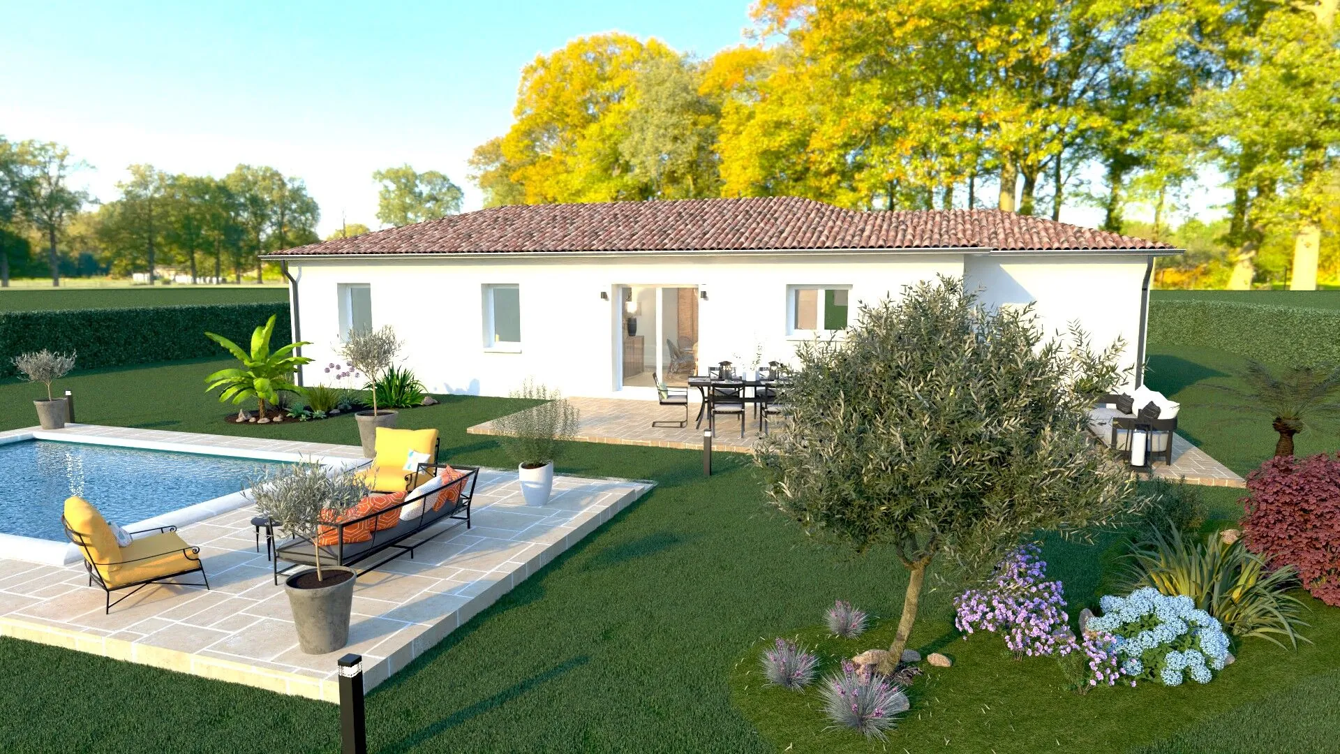 Maison moderne 4 chambres en L à Lévignac-de-Guyenne - Modèle ATHENES 