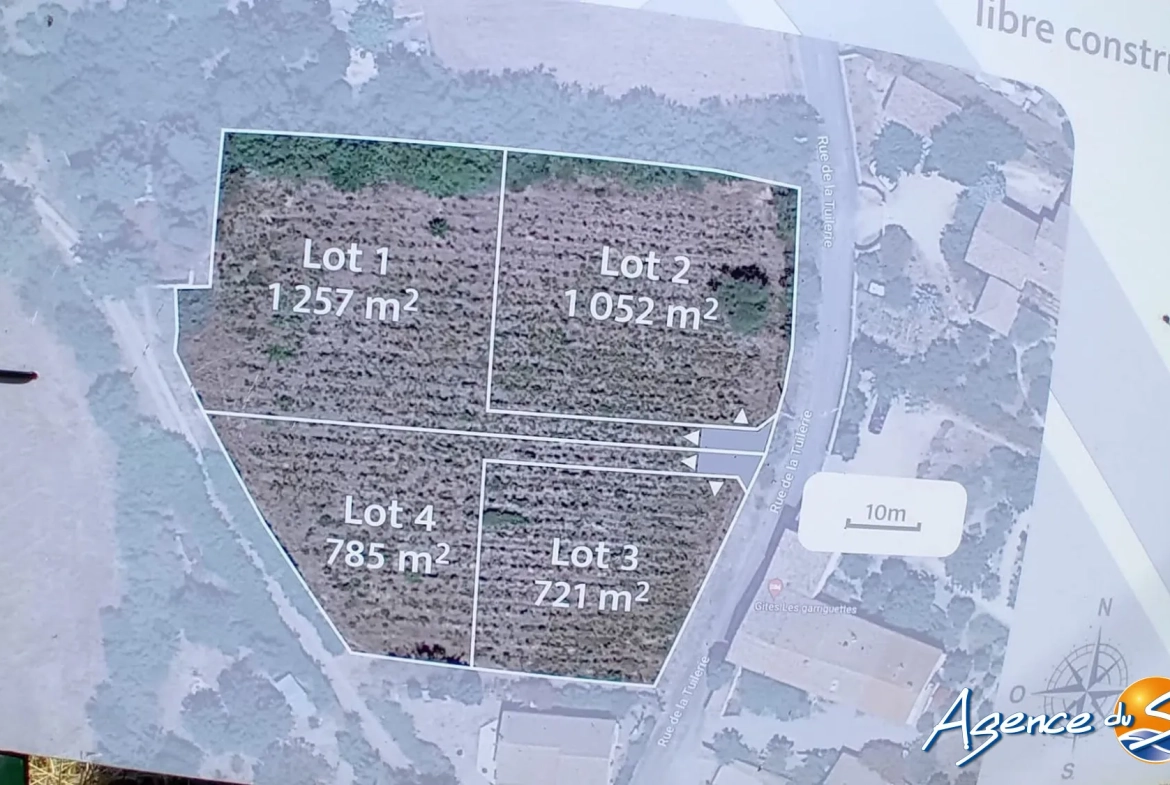 Terrains constructibles à vendre à Argens-Minervois près du canal du Midi 