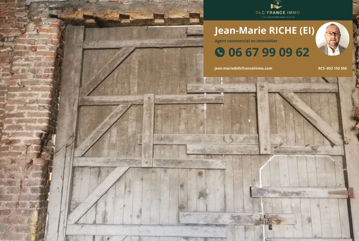 A vendre grange de 120 m² à Solesmes avec terrain de 378 m² 