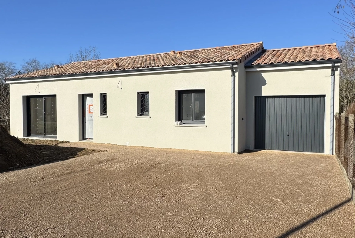 Maison neuve 90 m² avec garage à Buzet-sur-Tarn, cadre paisible proche Toulouse 