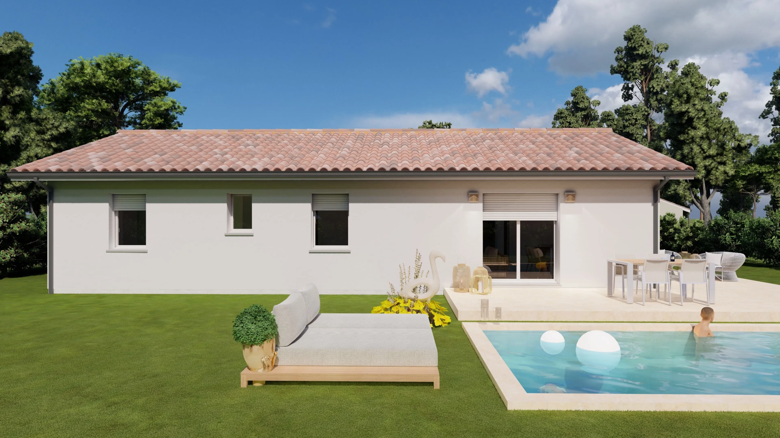 Maison neuve moderne de 100 m² avec suite parentale à Chalagnac 